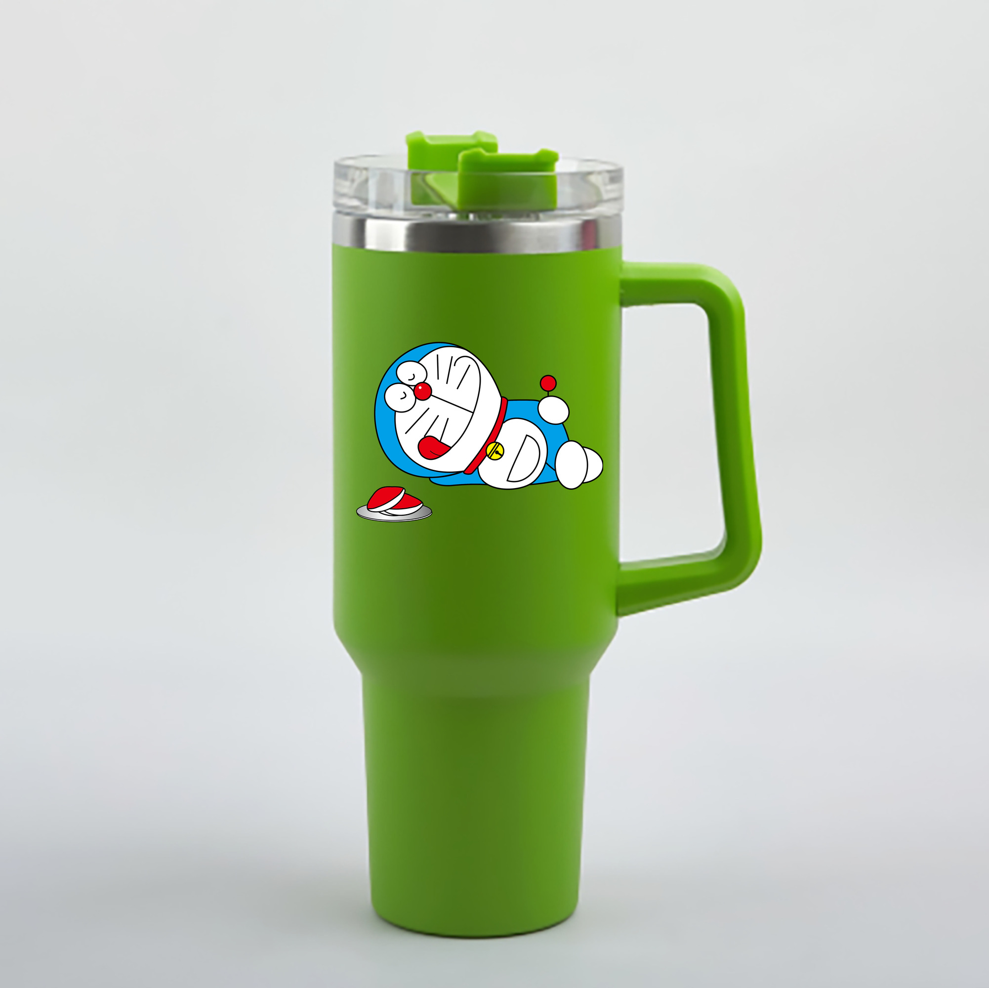 （画像用） ドラえもん Doraemon 1200mL車用タンブラー - クリスタルステッカー（プラスチックストロー付き）